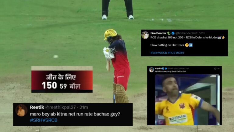 RCB की धीमी पारी पर फैंस नाराज: SRH के खिलाफ चेजिंग ने खेले बोरिंग मैच